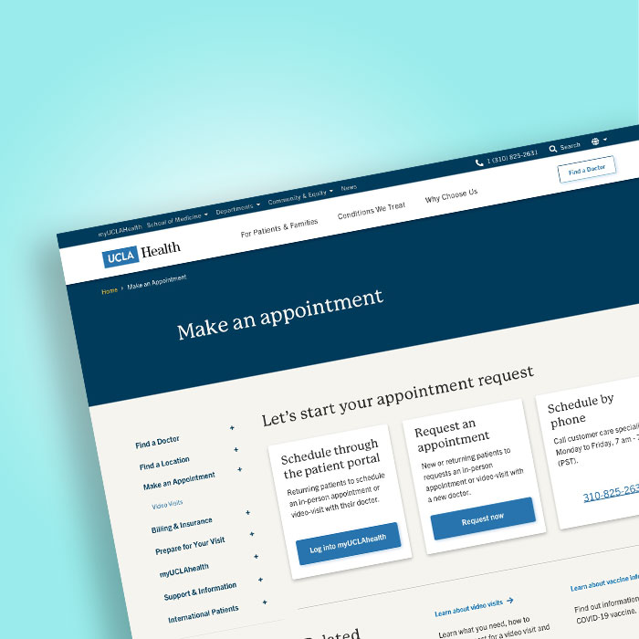 Thumbnail image of Make an Appointment final landing Page.