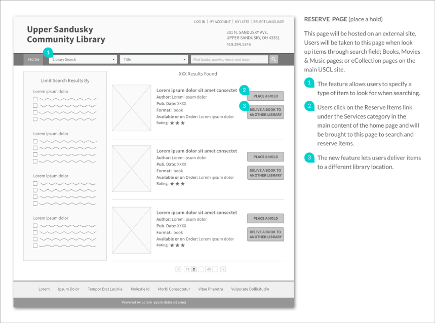 Wireframe Reserve Page